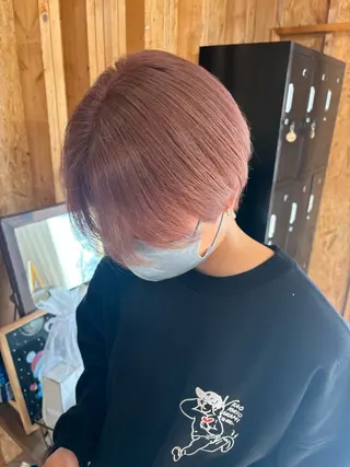 カラー まろみ暖色×ボブ ×chia🕯のヘアスタイル