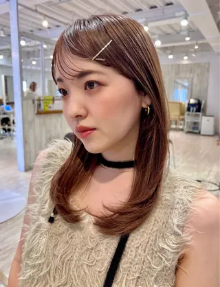 ミディアム カラー 韓国ヘア 🎀華澄のヘアスタイル