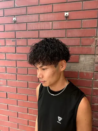 ショート パーマ メンズ 柏メンズカットパーマ NO.1タイチのヘアスタイル