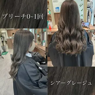 ロング カラー 雅/ダブルカラー/ 白髪ぼかしハイライトのヘアスタイル