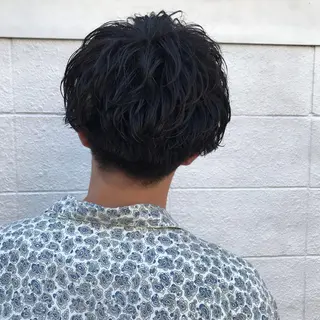 ショート カラー パーマ メンズ ニュアンスパーマ/ レイヤー/茶屋町のヘアスタイル