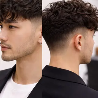 ショート パーマ メンズ au栄矢場町 水素髪質改善Tのヘアスタイル