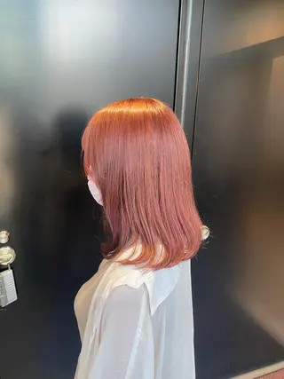ミディアム カラー パーマ ヘアアレンジ re naのヘアスタイル