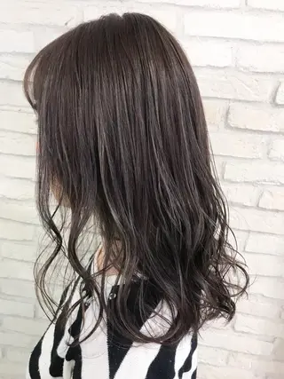セミロング カラー 横浜🍒ルーツカラー エクステ/RIEのヘアスタイル