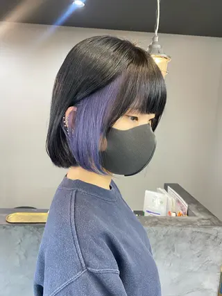 ミディアム maco 艶感ハイトーン🦋のヘアスタイル