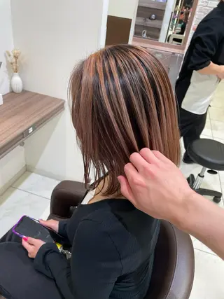 セミロング カラー 菊池 遼/透明感 /韓国レイヤー/艶感のヘアスタイル