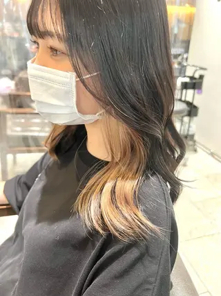 セミロング カラー ヘアアレンジ 🌈インナーカラー ‘ショウマ’🌈のヘアスタイル