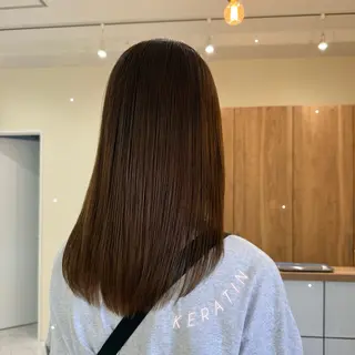 セミロング 柔らかレイヤー× 透け感カラー/SUのヘアスタイル