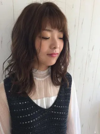 セミロング 福島 妃佳留のヘアスタイル