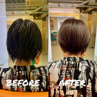ショート カラー 鶴﨑 美優亜のヘアスタイル