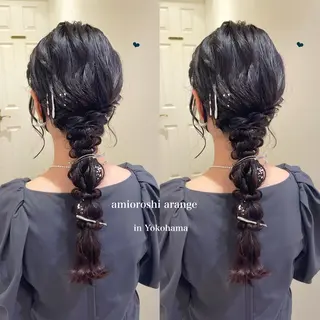 ロング ヘアアレンジ シールエクステ横浜 🐏☁️miminaのヘアスタイル