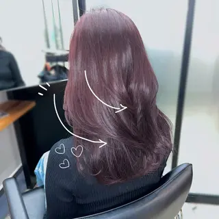 ミディアム カラー yu-ri🩷 韓国ヘアのヘアスタイル