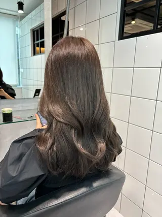 セミロング カラー 表参道♡暗髪♡ 艶カラー♡アユミのヘアスタイル