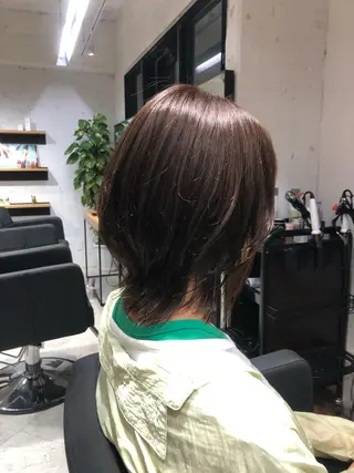 ミディアム カラー パーマ ✨髪質改善ストレート ×ミニボブ✨萩原 翼のヘアスタイル