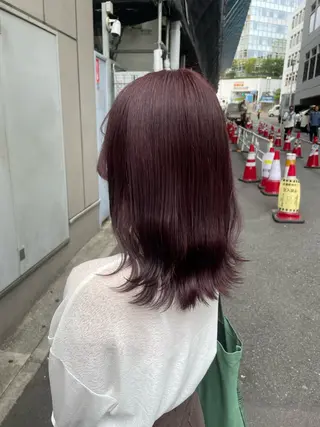 セミロング カラー 大人っぽ♡上品な暖色 ♡ブリーチなし♡のヘアスタイル