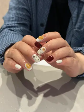 ショート カラー パーマ ヘアアレンジ メンズ キッズ ネイル マツエク・マツパ アイブロウ ar. harajukuのネイルデザイン