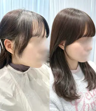 セミロング カラー 短めショートカット カットモデルのヘアスタイル