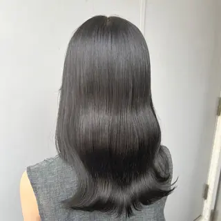 セミロング カラー パーマ ヘアアレンジ メンズ キッズ 🦋韓国レイヤー｜ 透明感グレージュ🦋のヘアスタイル