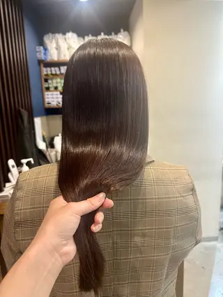 セミロング カラー 縮毛矯正+モテカラー 🎀✨MIHOのヘアスタイル