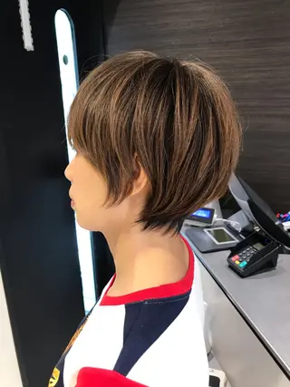 ショート クロスパーマ松永裕久 似合わせカットのヘアスタイル