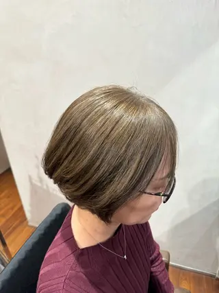 ショート カラー 年齢悩みを全て解消/ 白髪と癖毛 松本雄光のヘアスタイル