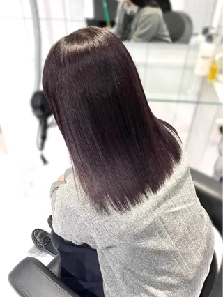 セミロング カラー 表参道♡暗髪♡ 艶カラー♡アユミのヘアスタイル