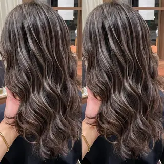 セミロング カラー リノ🖤艶髪 カラー🖤🇰🇷のヘアスタイル