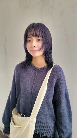 カラー セミロング OMA カタギシのヘアスタイル