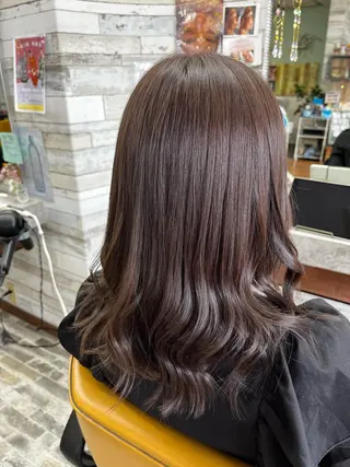 セミロング カラー 大坪 拓斗のヘアスタイル