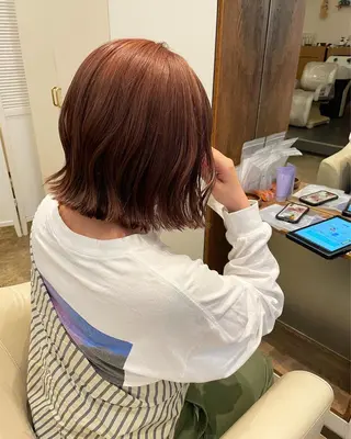 ショート カラー 【完全個室】髪質改善 暖色カラー/山崎唯奈のヘアスタイル