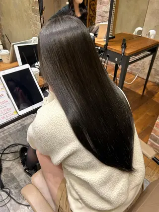 ロング カラー パーマ 新宿✨顔周りカット 韓国ヘア/坂本亜裟海のヘアスタイル