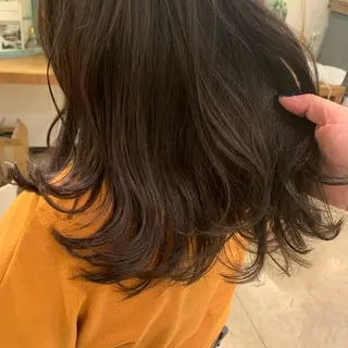 セミロング カラー 【完全個室】髪質改善 暖色カラー/山崎唯奈のヘアスタイル