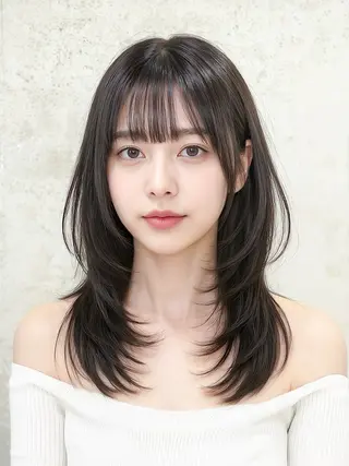 セミロング Maya /カラーモデルのヘアスタイル