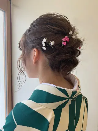 セミロング ヘアアレンジ ぱつっとボブ/ 小野あかねのヘアスタイル