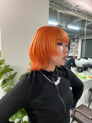 ショート カラー ハイトーン&髪質改善 &韓国エクステ🤎のヘアスタイル