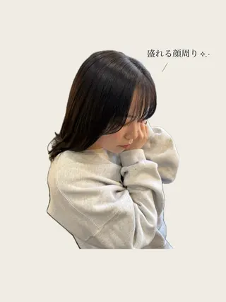 セミロング カラー 🤎韓国ヘア ベージュ まゆか🤎のヘアスタイル
