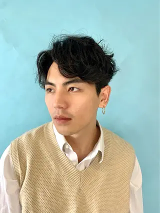 メンズ シミズ チハルのヘアスタイル