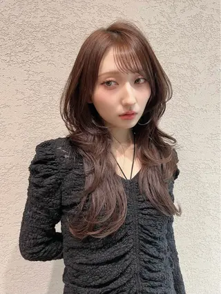 ロング カラー 興津/韓国レイヤー ダブルカラー美髪縮毛のヘアスタイル