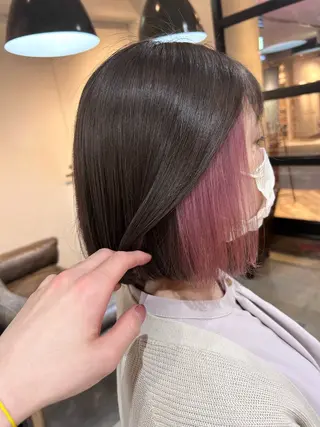 セミロング 赤味消しくすみカラー 💕髪質改善/梅田のヘアスタイル