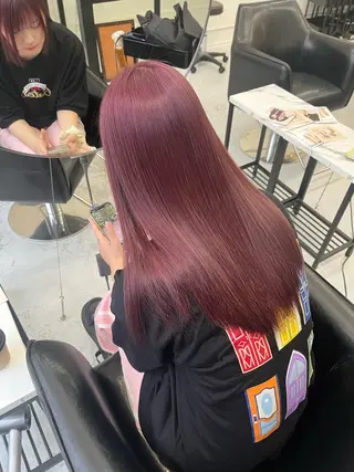 セミロング カラー MaisonHALU 梅木琉衣のヘアスタイル