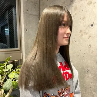 セミロング カラー ハイトーンを育てる ブリーチカラー/牧原のヘアスタイル