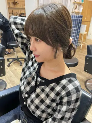 ミディアム カラー オリーブカラー 特化　　kaiのヘアスタイル
