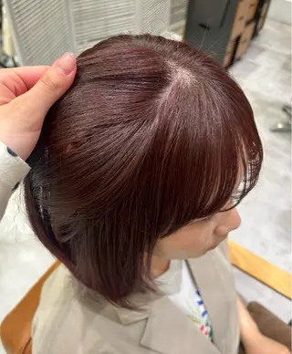 ミディアム カラー 暖色🍇/透明感/ 髪質改善/YUIKOのヘアスタイル