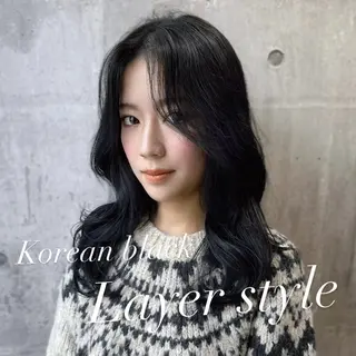 セミロング カラー 韓国𝐻𝑎𝑖𝑟 🇰🇷🖤ハラのヘアスタイル