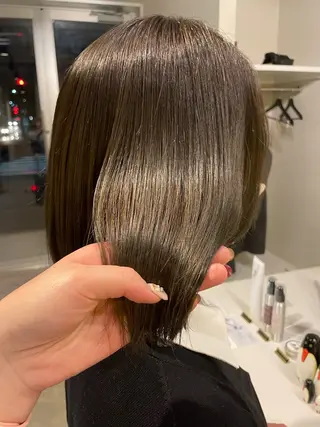 ミディアム カラー ヘアアレンジ Heath 姪浜 ⌇フタバのヘアスタイル
