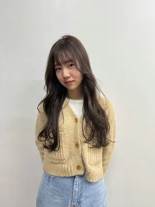 ロング カラー 清水愛果/似合わせ カット/透明感カラーのヘアスタイル