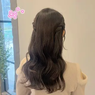 ロング ヘアアレンジ 顔周り/ガーリー /ヘアメ/あつはのヘアスタイル