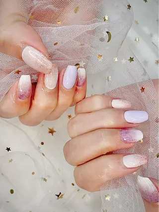 ネイル I-nailロング /ワンホン/キラキラのネイルデザイン