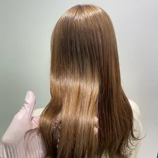 セミロング カラー パーマ ヘアアレンジ ネイル マツエク・マツパ 韓国風ベージュ🤎 赤みなし🌿横浜🤎のヘアスタイル