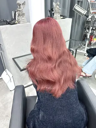 ロング 紺エクステ デザインカラーのヘアスタイル